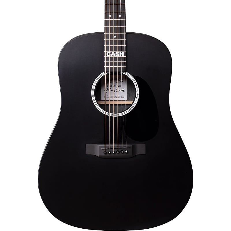 جيتار كهربائي صوتي Martin DX Johnny Cash Signature X Series مع حقيبة للحفلات الموسيقية