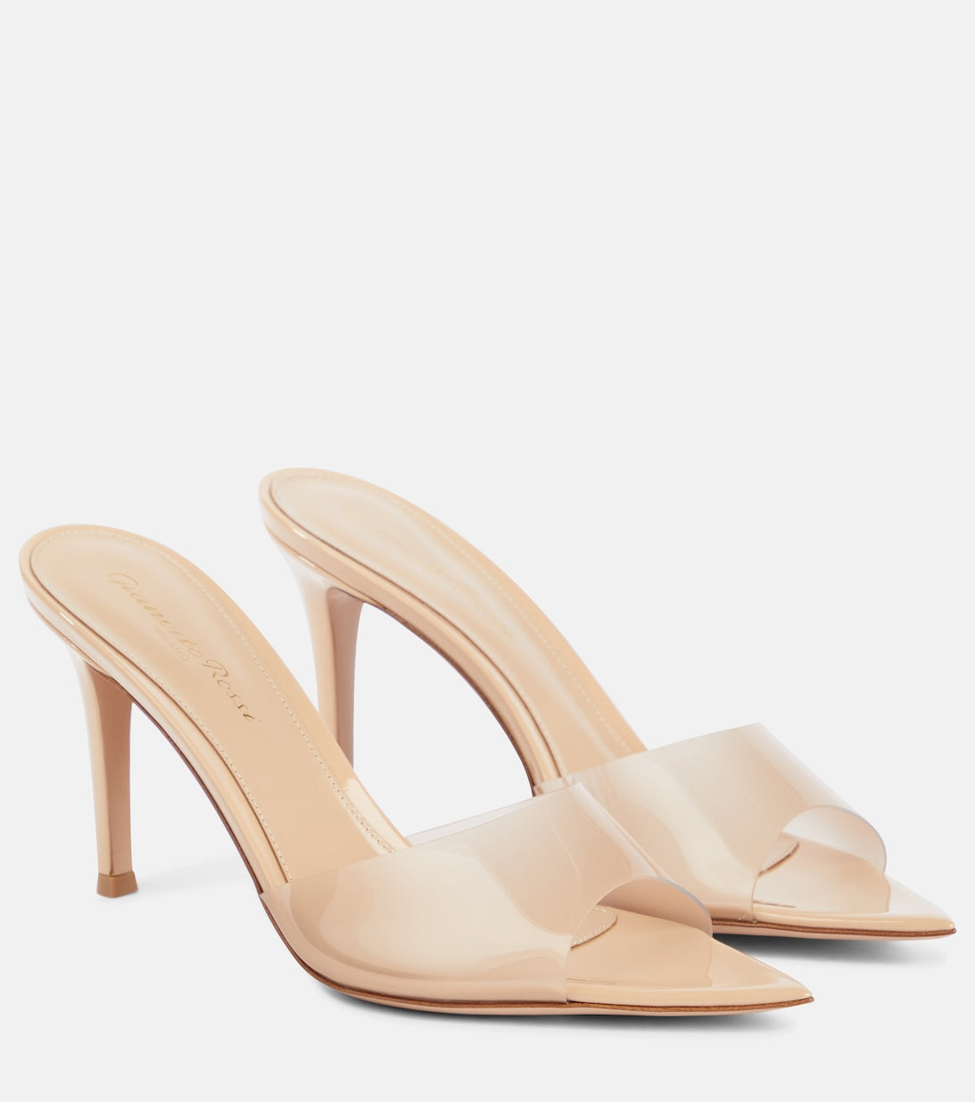 Elle 85 Perspex and leather sandals Gianvito Rossi, neutral