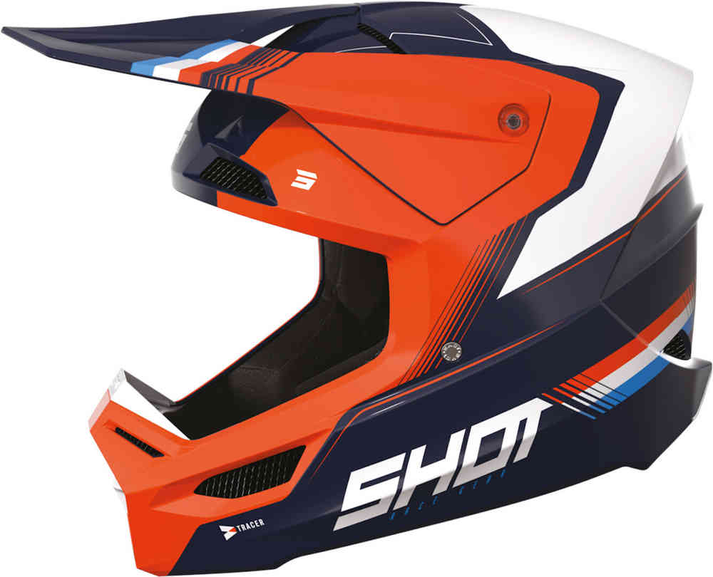 Furious Tracer Shot Children's Motocross Helmet, Orange/White