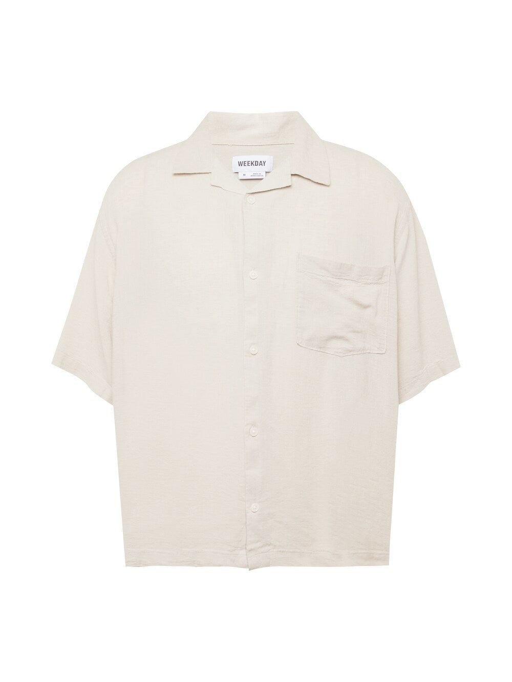 Weekday Comfortable Button-Up Shirt, Light Beige