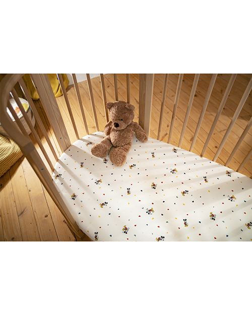 Sleepi Mickey Celebration Stokke sheet, White