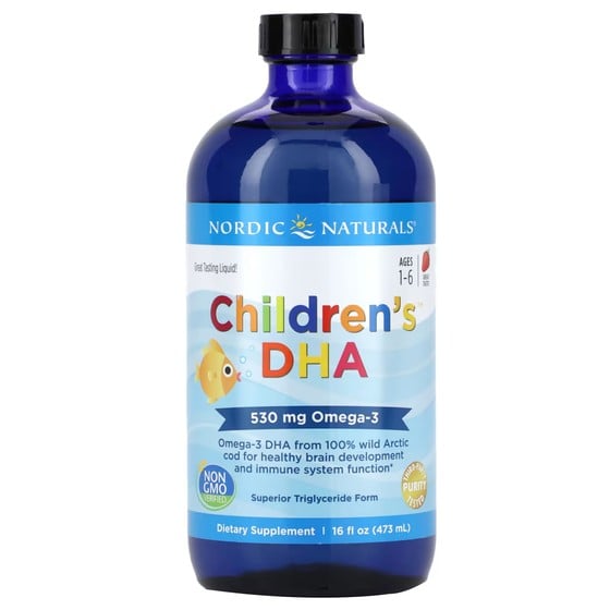 Nordic Naturals DHA Dietary Supplement for Children 1 to 6 Years, Strawberry