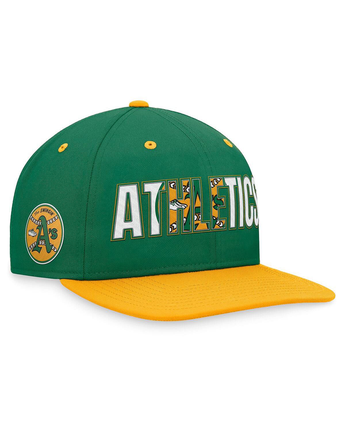 قبعة Oakland Athletics Cooperstown Collection Pro Snapback للرجال باللون الأخضر من Nike