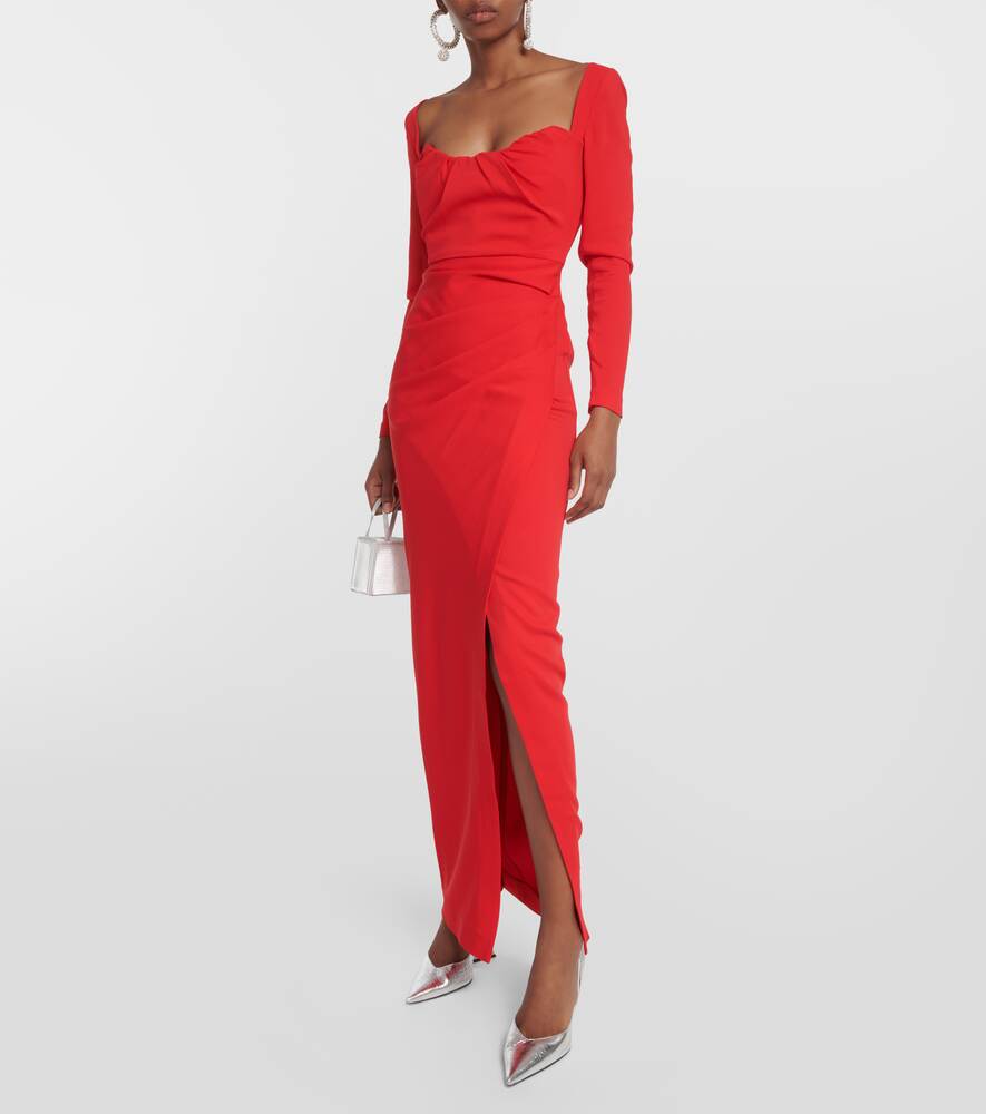 ROLAND MOURET cady maxi dress, red