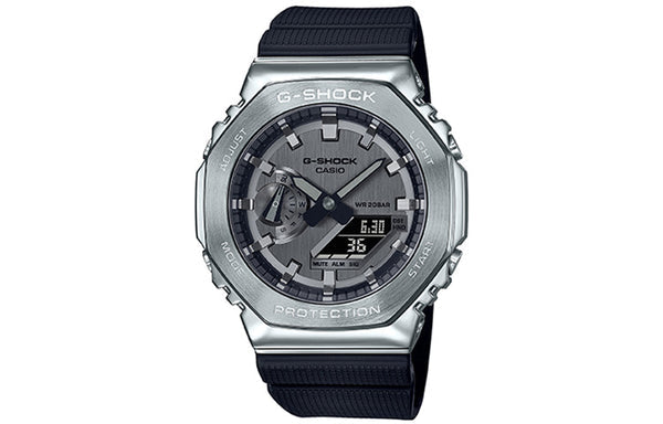 CASIO G-Shock Analog-Digital 'Black Silver' watch, black