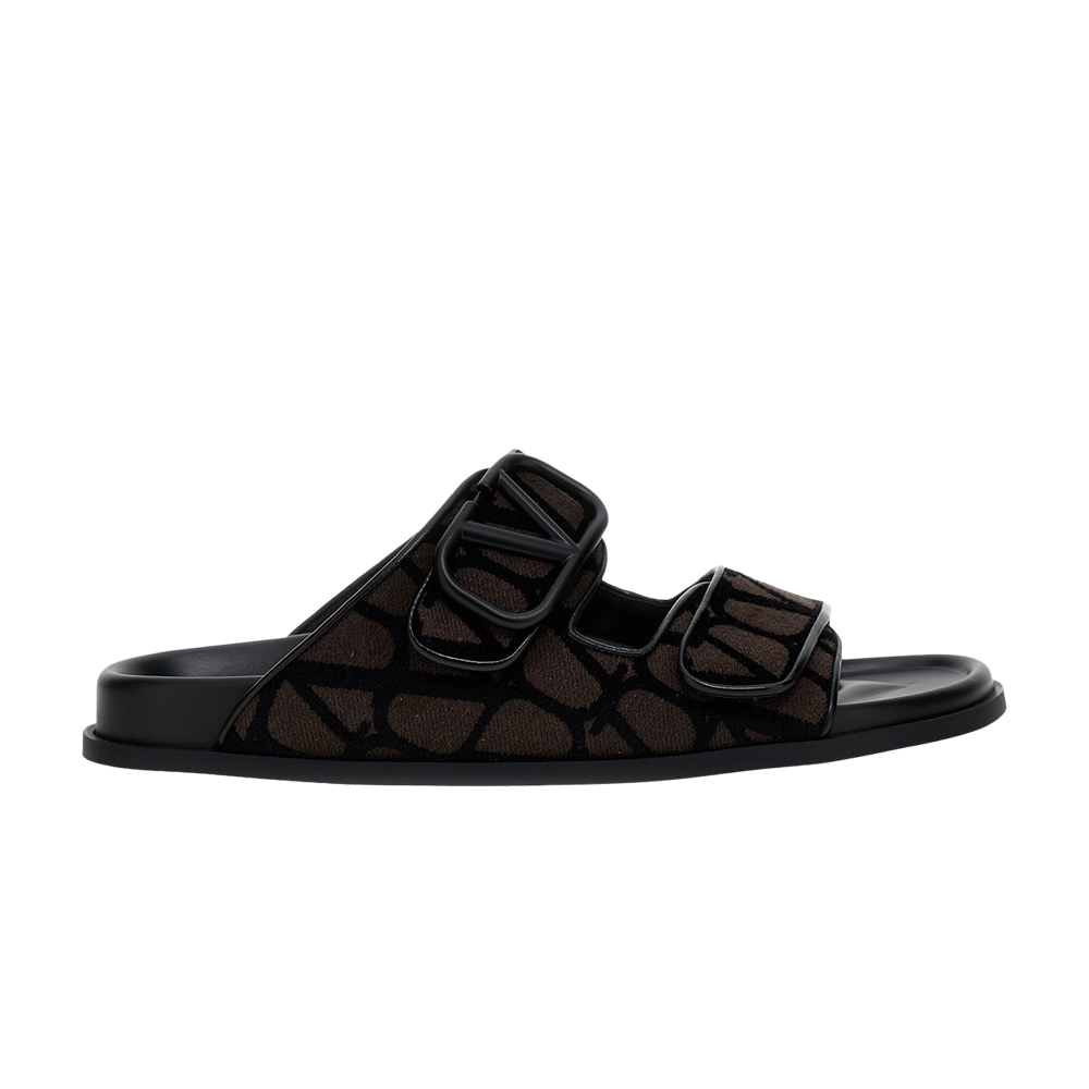 Valentino Toile Iconographe Double Strap Sandal, Brown