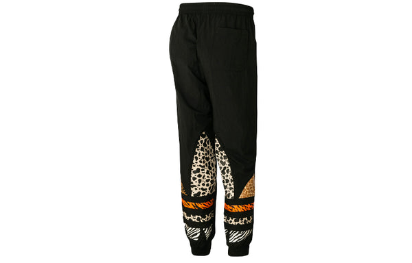 adidas originals x Atmos Crossover Leopard print Logo Bundle Feet Sports Pants Black