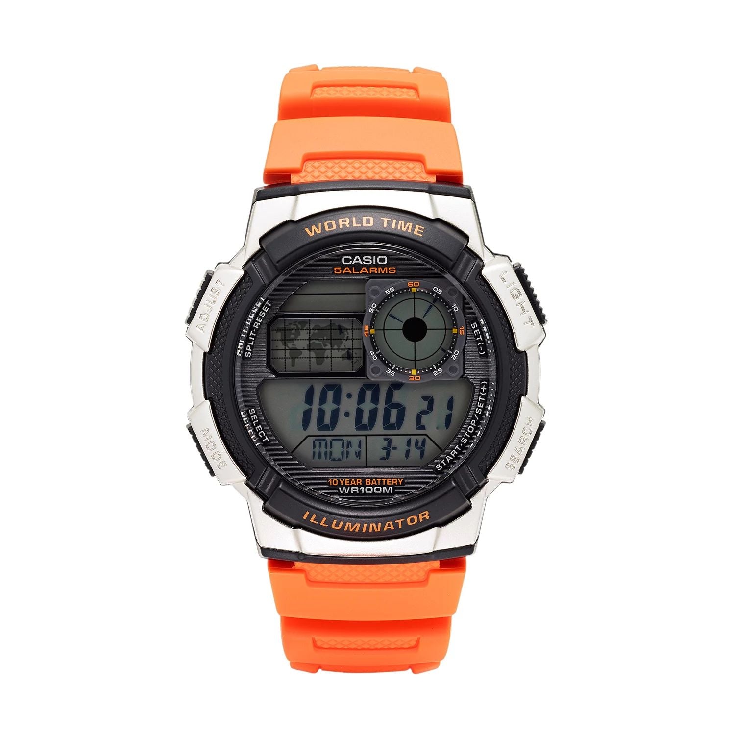 Men's watch with digital world time chronograph - AE1000W-4BVCF Casio