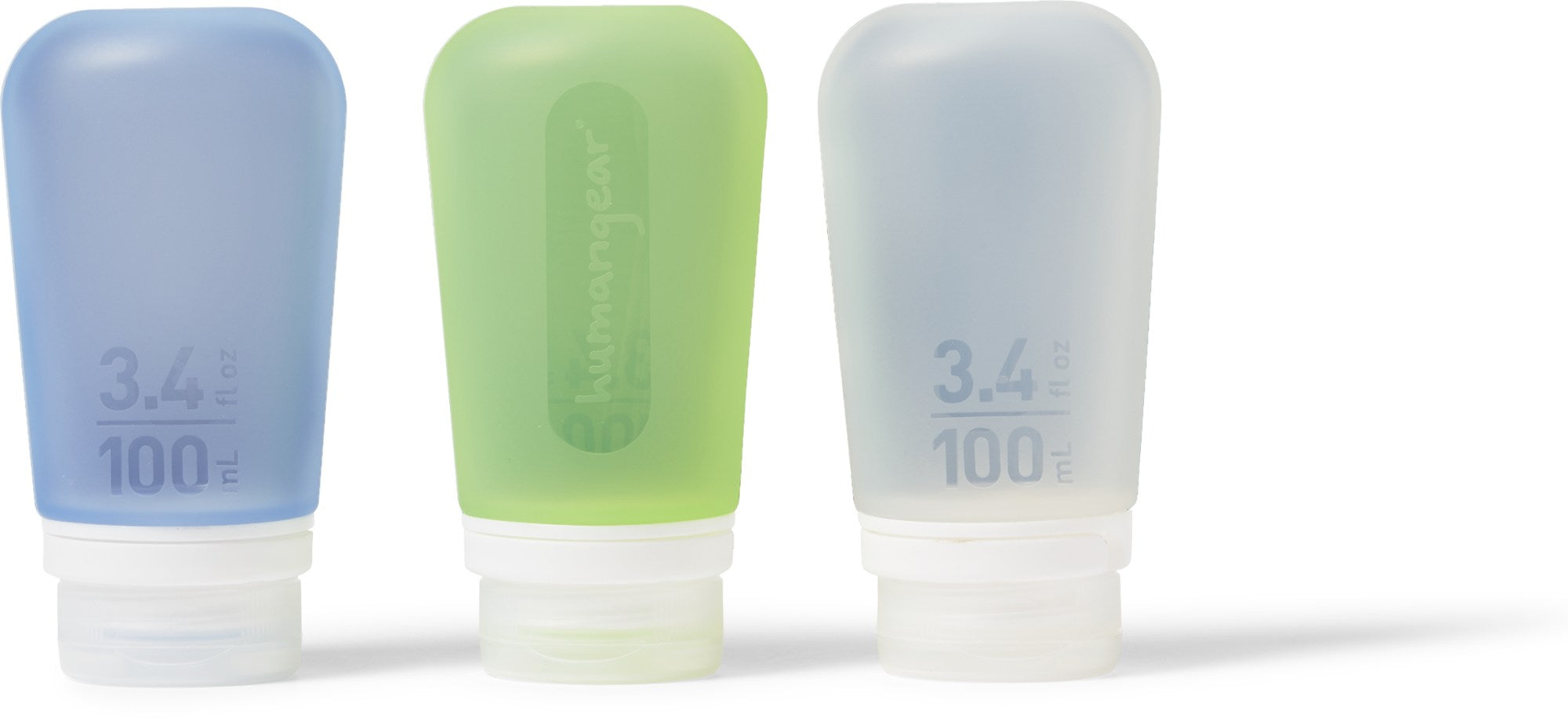 Large Squeeze Bottle Go  Toob+ - 3, 4 fl.  oz. - Pack of 3.  humangear green