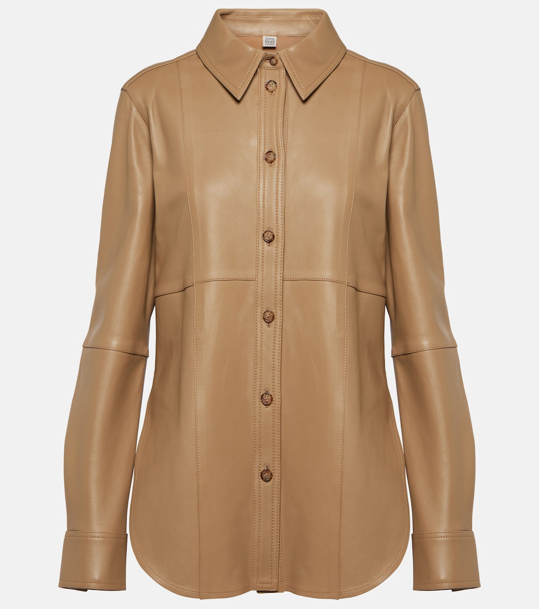 Leather shirt Toteme, beige