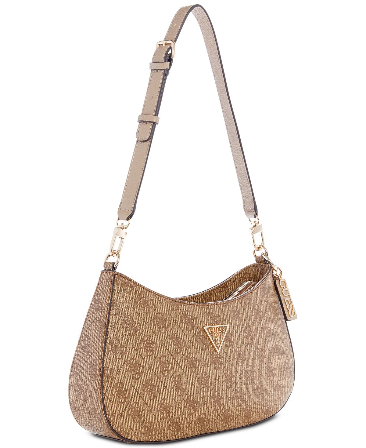 Small Noelle Shoulder Bag with Top Zip and 4G Logo with GUESS Monogram