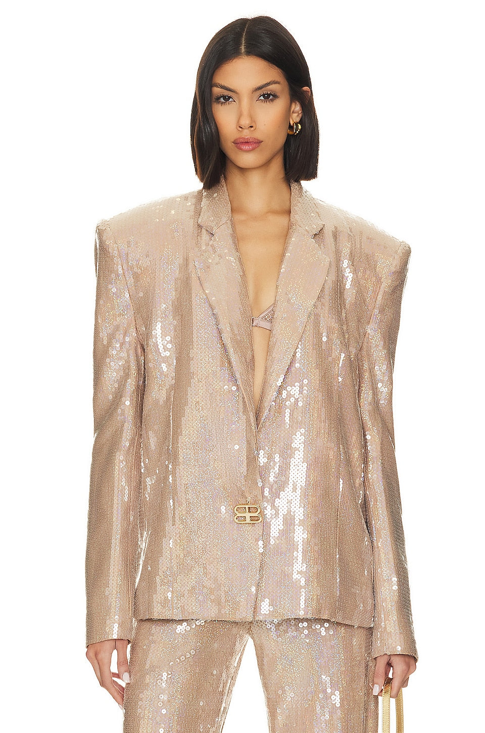 Blazer Bronx and Banco Capri Nude Sequin, nude