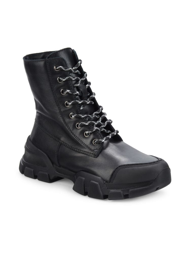 Elvira Aquatalia leather combat boots, black