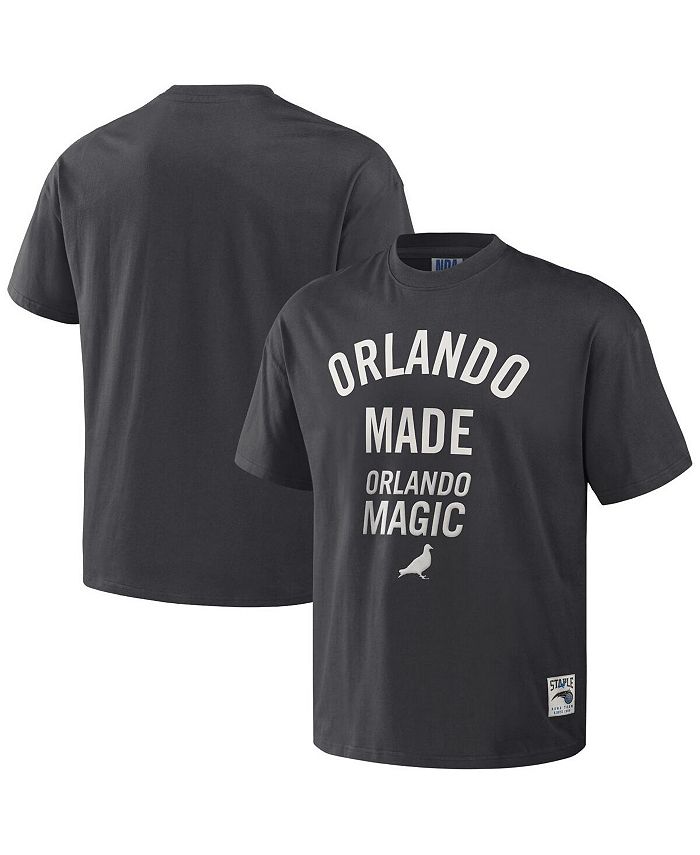 تي شيرت NBA x Anthracite Orlando Magic Heavyweight Staple للرجال، مقاس كبير، فضي