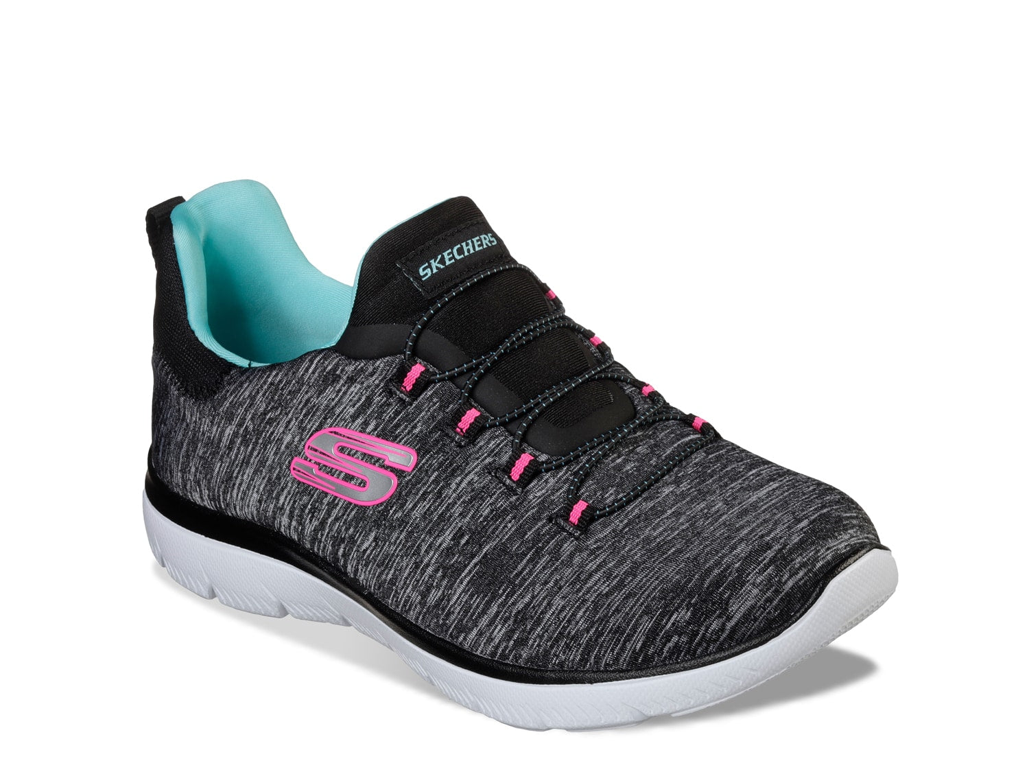 Women's Skechers Summits Quick Getaway Slip-ons, black/blue/gray