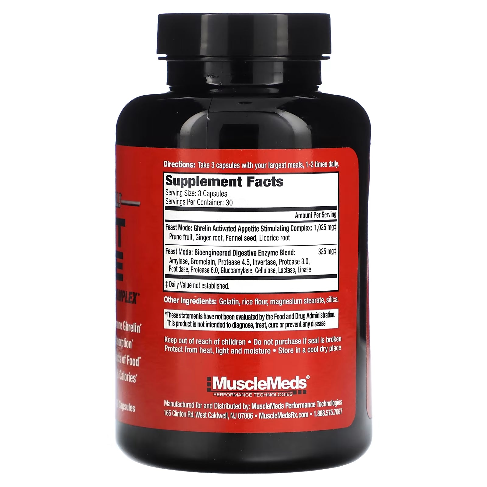 مجمع لتحفيز الشهية MuscleMeds Feast Mode، 90 كبسولة