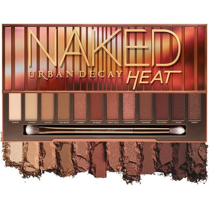 Urban Decay Naked Heat Eyeshadow Palette features 12 fiery amber neutrals - incredibly blendable, rich colors with a velvety texture. .  The set includes a mirror and a double-ended makeup brush, Pecham