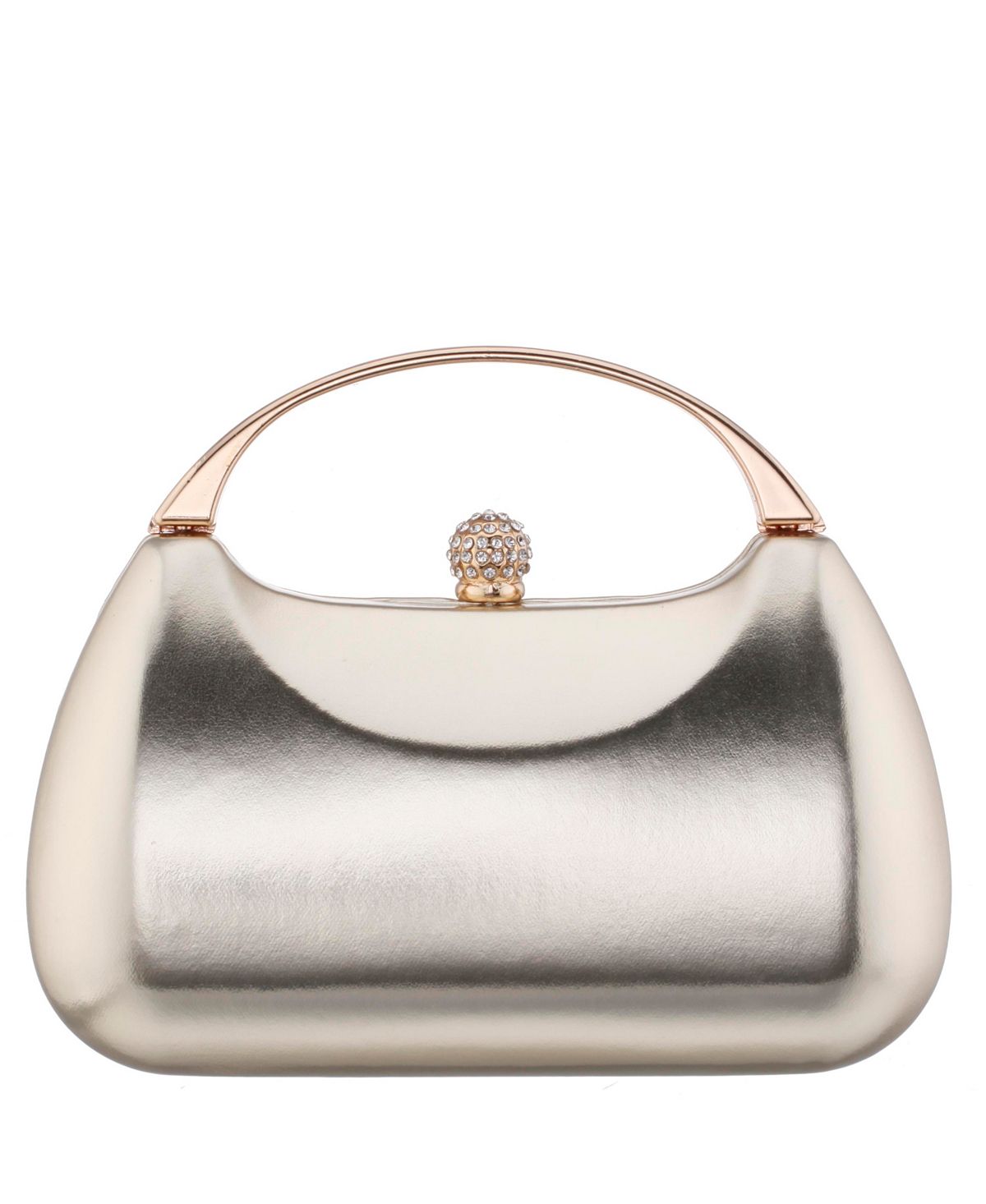 Women's bag Minaudiere metallic with metal handle Nina