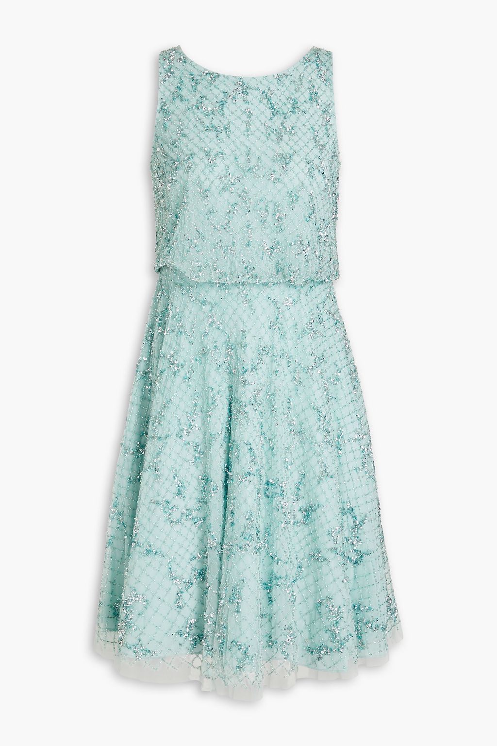 AIDAN MATTOX embellished tulle dress, turquoise