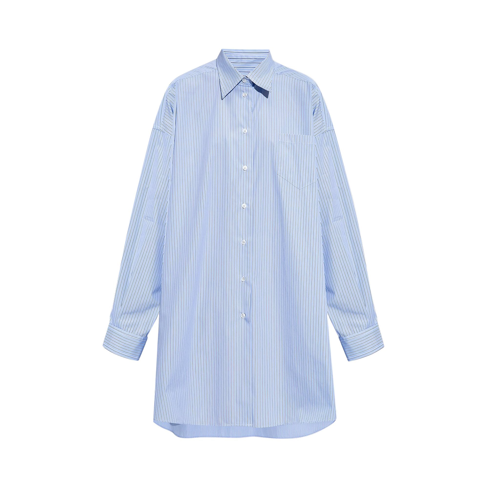 Maison Margiela poplin pinstripe shirt, white/blue