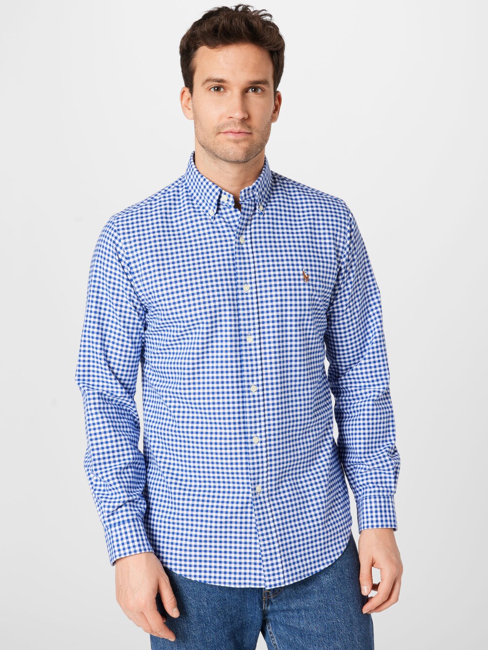 Comfortable Polo Ralph Lauren button-down shirt, blue