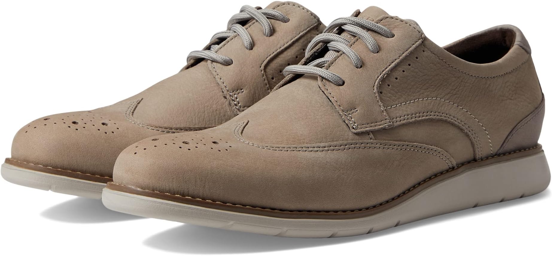 حذاء أوكسفورد من Total Motion Craft Wing Tip Rockport باللونين Rocksand Nubuck