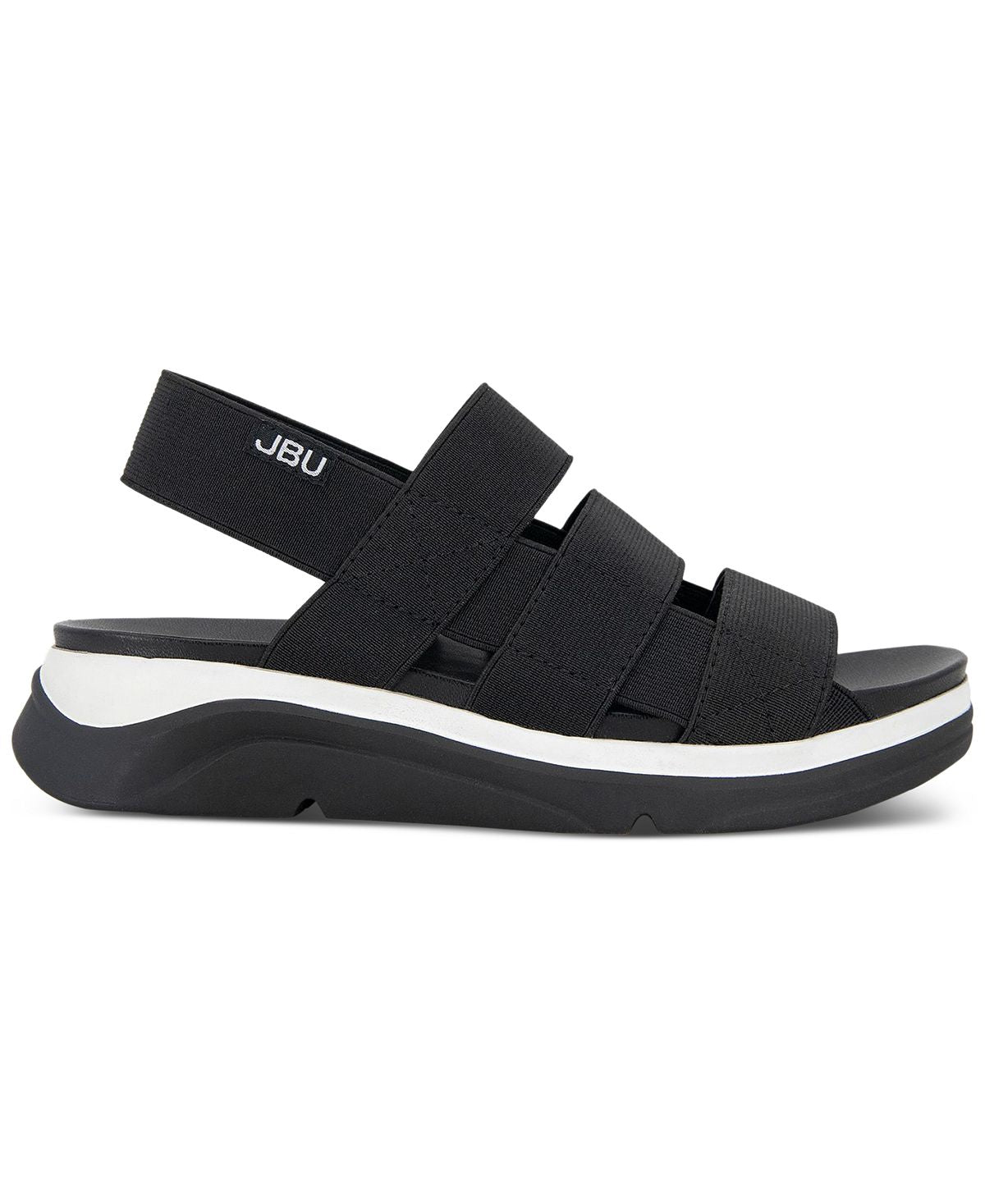 JBU Ava Slip-On Open Heel Sports Sandals, Black