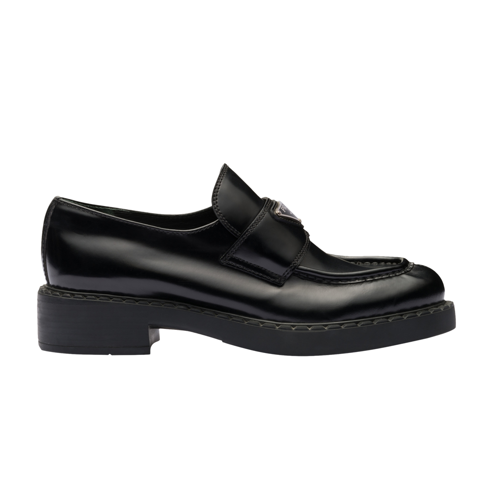 Prada Wmns chocolate loafers, black