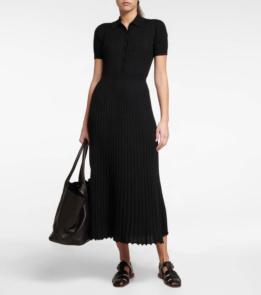 Amor midi dress in silk and cashmere GABRIELA HEARST, black