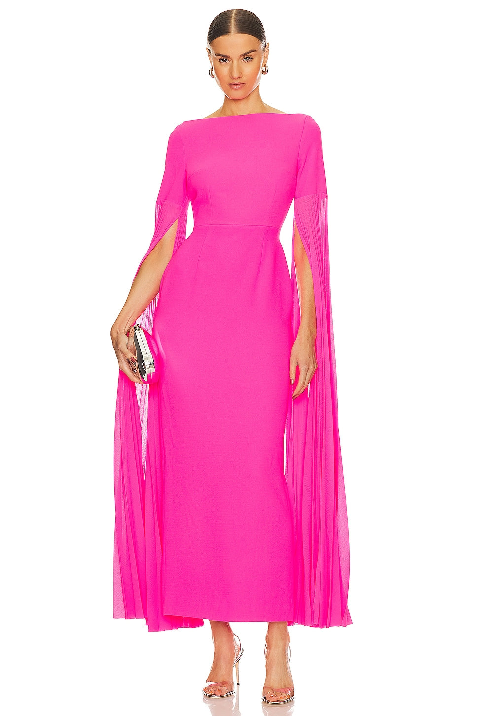 SOLACE London Grace maxi dress, Hot Pink