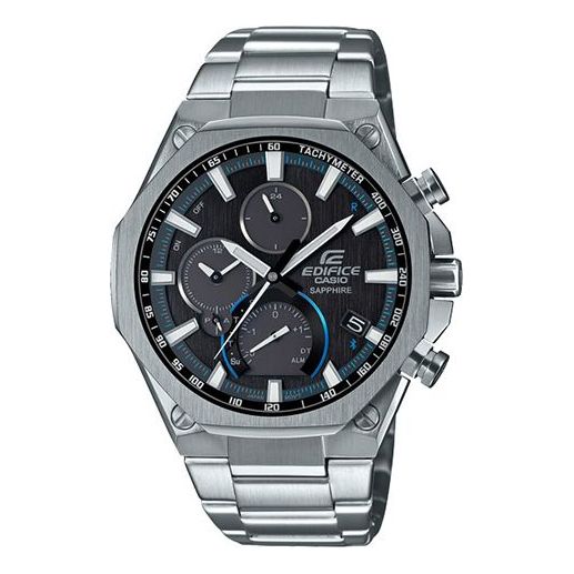 CASIO Bluetooth Sports EDIFICE Solar Powered Waterproof Sapphire Crystal Stainless Steel Strap Mens Analog Watch, blue