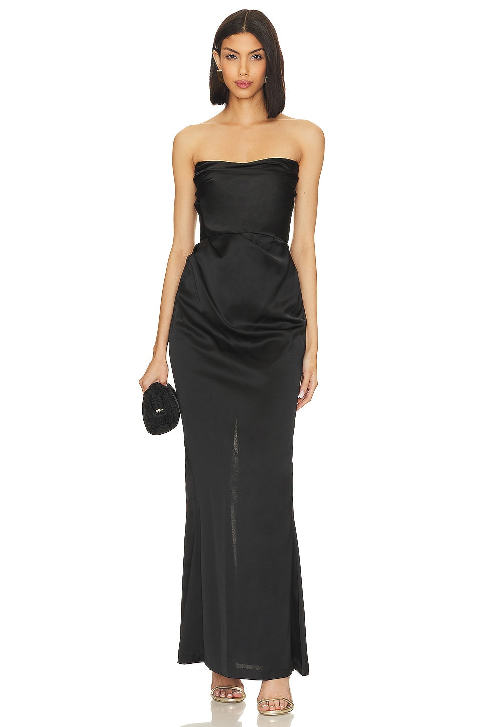 Nookie Emelie Strapless Gown Dress, Black