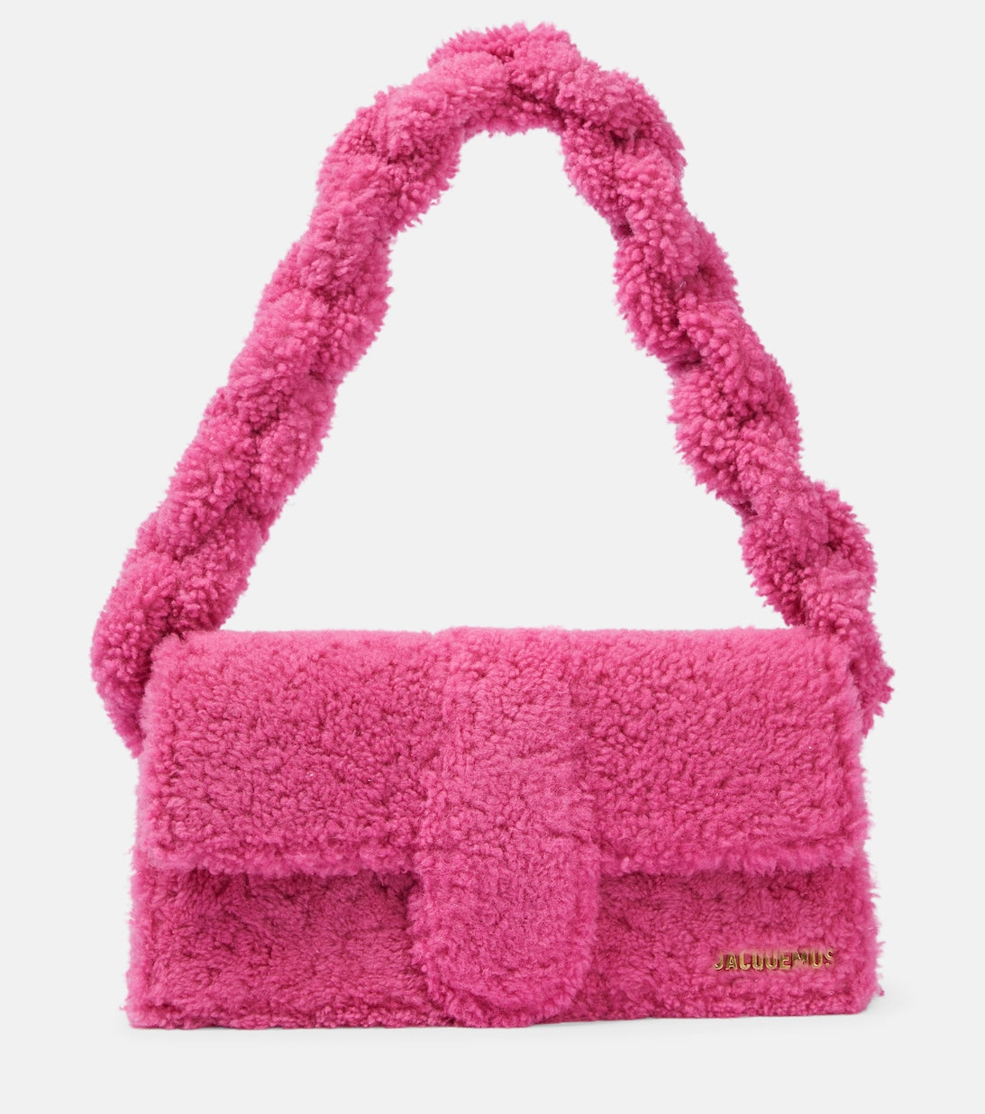 Le Bambidou shoulder bag in Jacquemus lambswool, pink