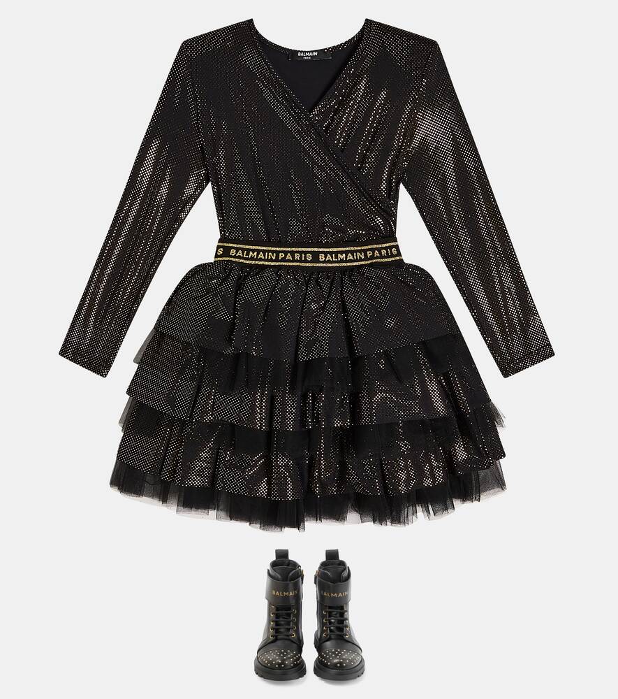 Balmain tiered dress, black