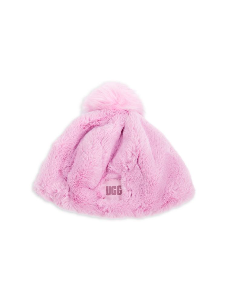 Ugg Faux Fur Pom Pom Hat in Rose Quartz