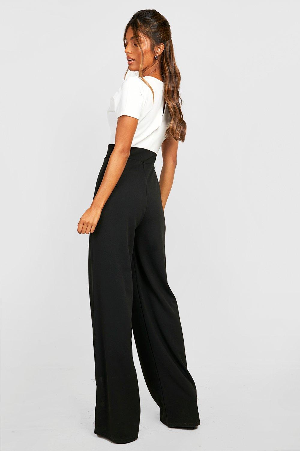 Boohoo Contrast Wide Leg Jumpsuit, Multicolor