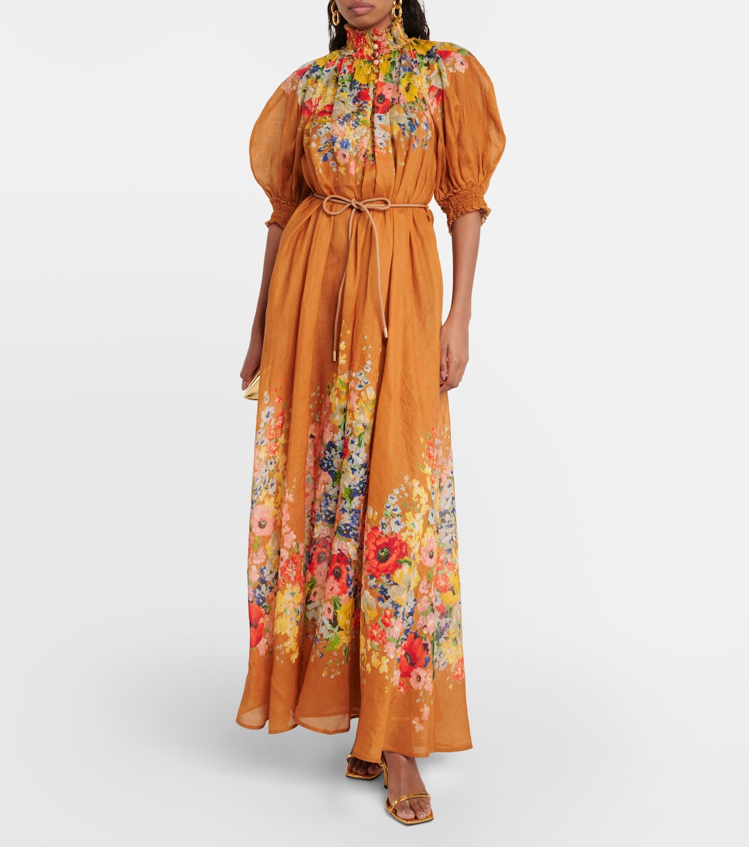 Alight maxi dress with floral print Zimmermann, orange