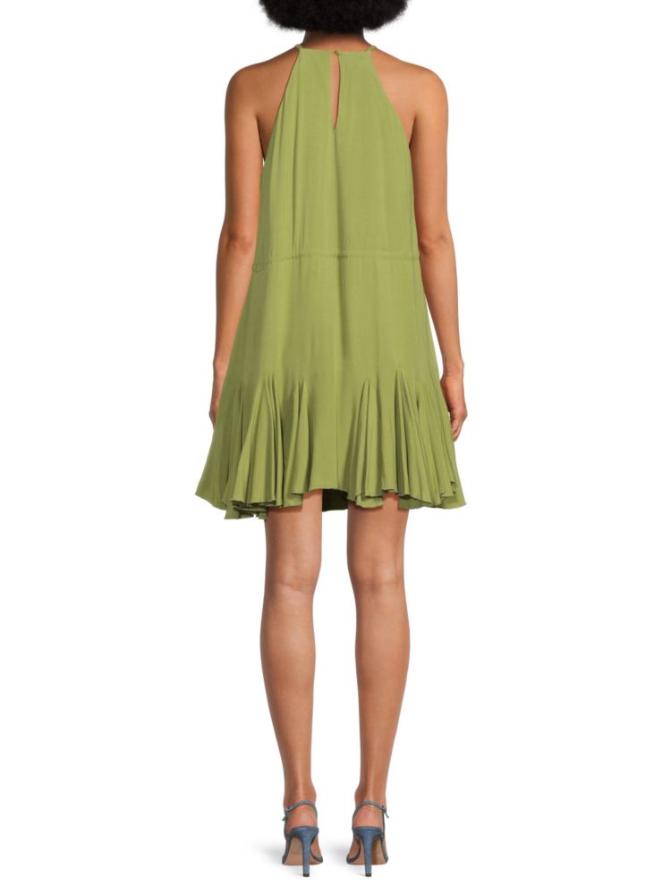 Bebe Annual Hem A-Line Mini Dress, Green