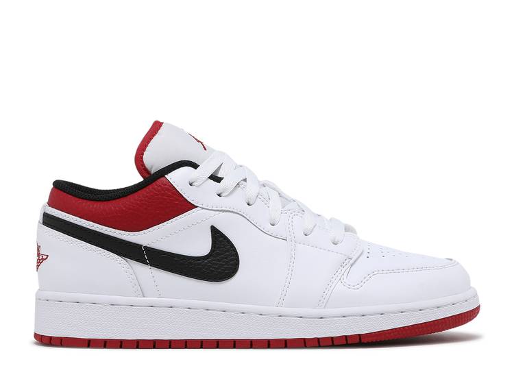 حذاء رياضي AIR JORDAN 1 LOW GS 'WHITE GYM RED'، أبيض