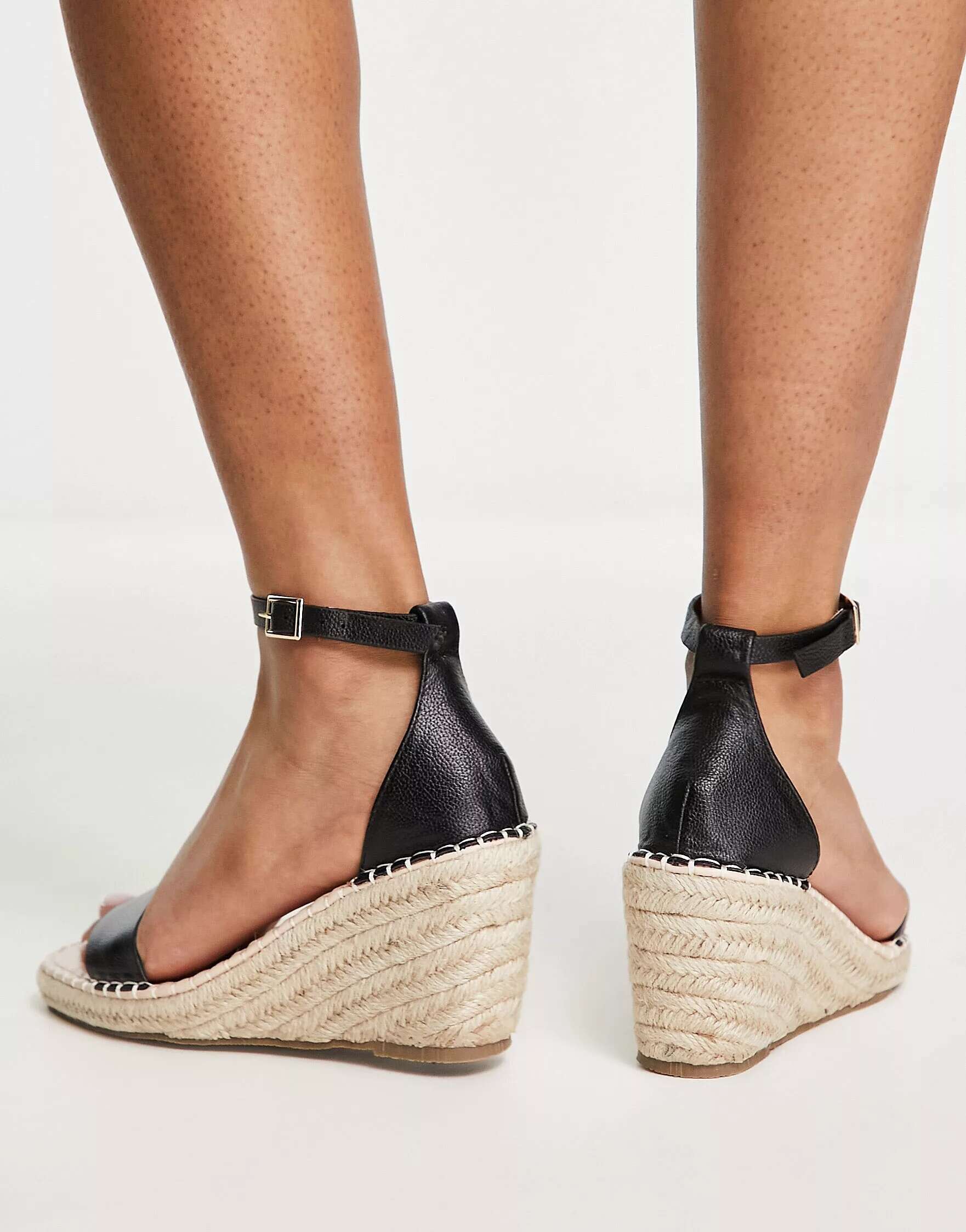 Truffle Collection Black Wedge Espadrilles