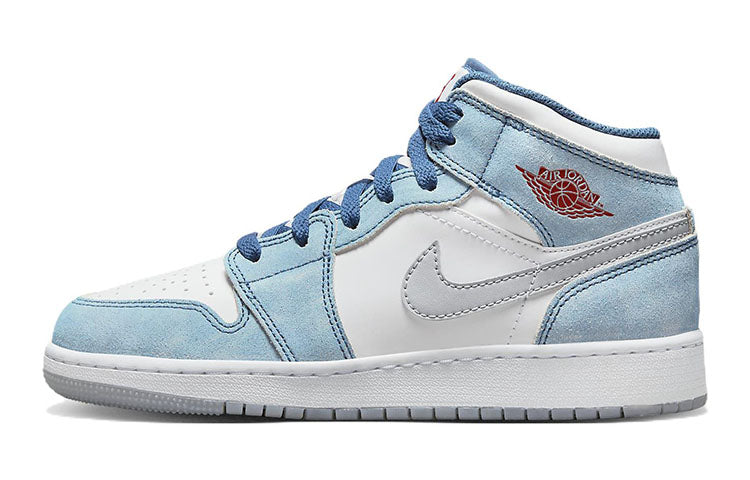 حذاء Jordan 1 Mid SE French Blue Light Steel (GS)