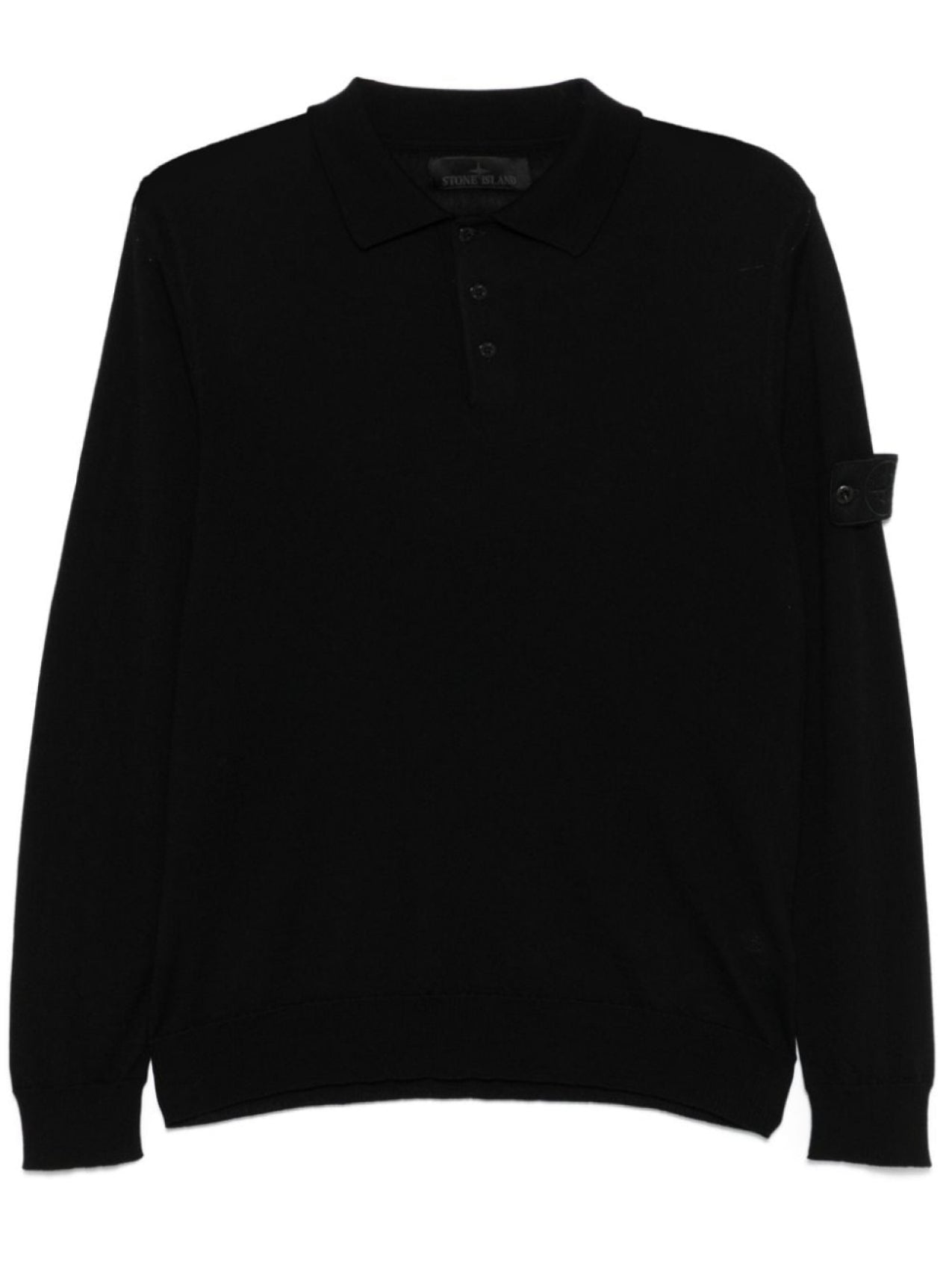 Stone Island Polo Shirt with Compass Patch, Black