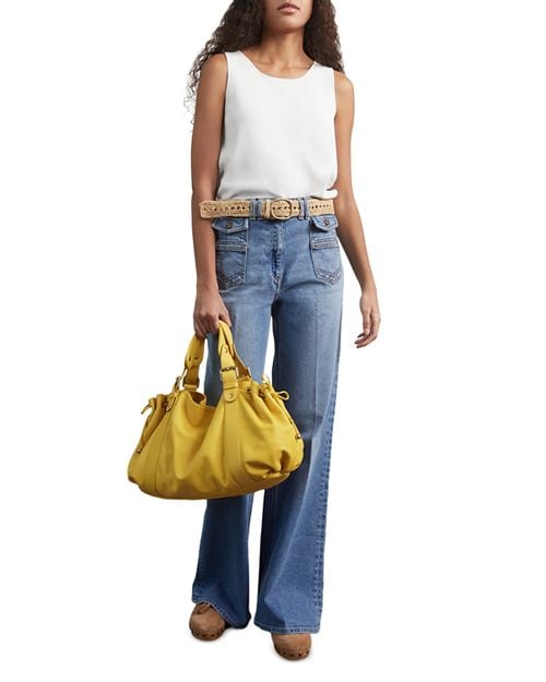 Blanche High Waist Flare Leg Jeans in Blue Gerard Darel color Blue