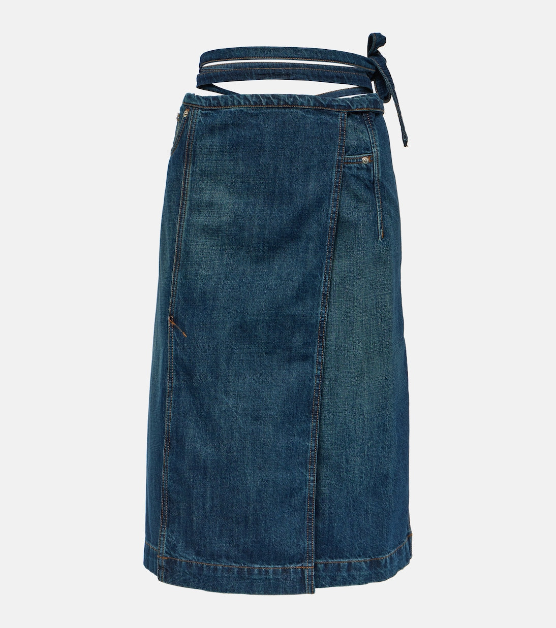 Sportmax denim wrap skirt, blue