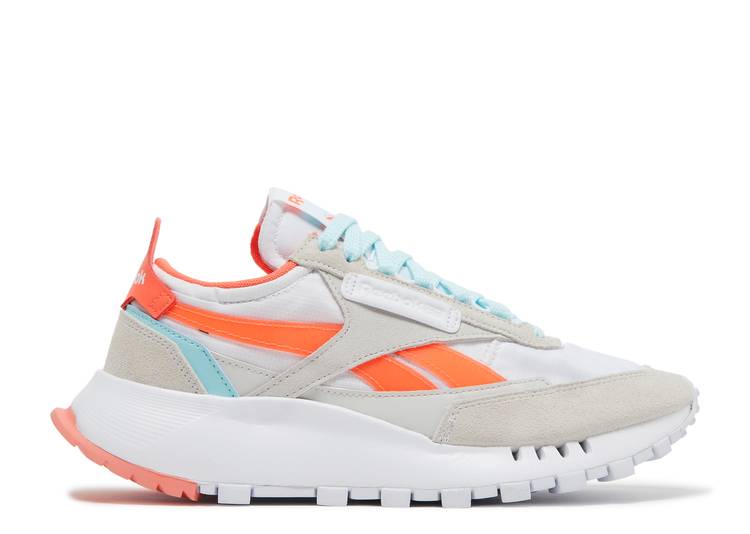 حذاء رياضي Reebok WMNS CLASSIC LEATHER LEGACY 'WHITE ORANGE FLARE' باللون الأبيض