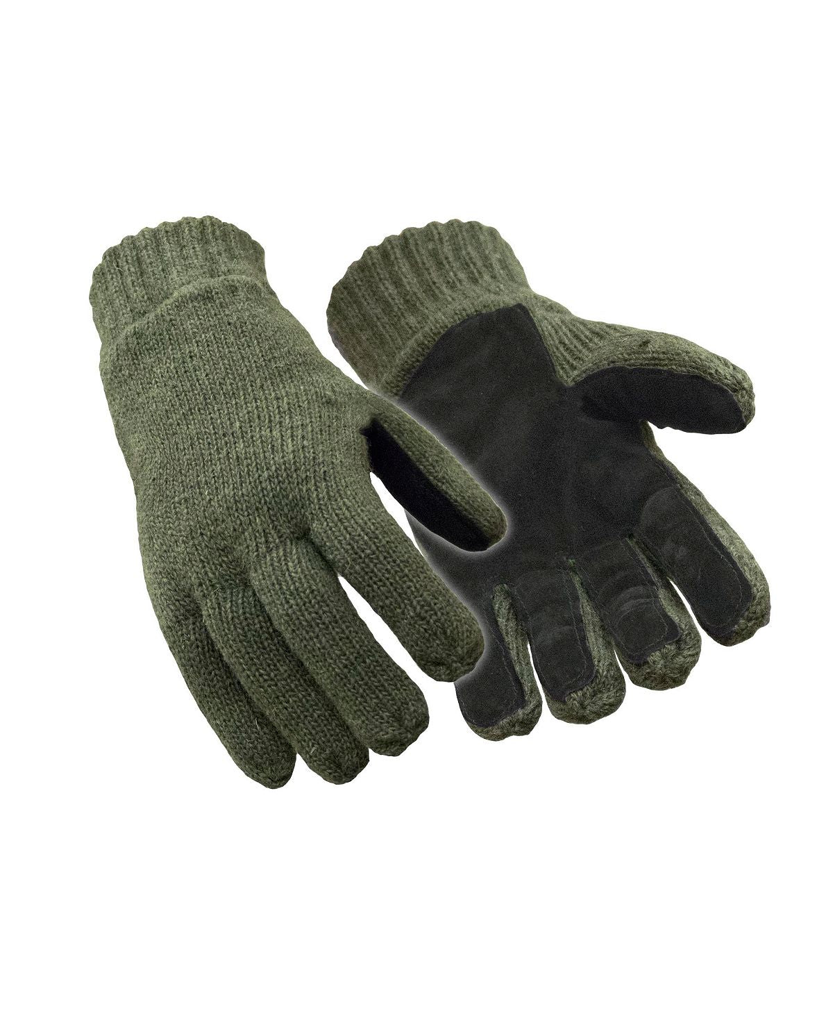 RefrigiWear Insulated Wool Gloves with Fleece Lining and Leather Palm