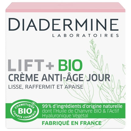 Bio anti-aging face cream Diadermine Lift+, 99% natural ingredients, 50 ml