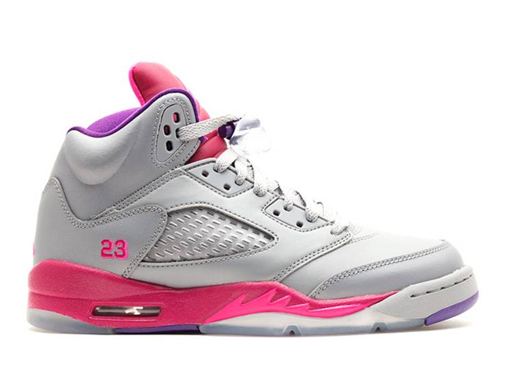 حذاء رياضي AIR JORDAN 5 RETRO GS 'CEMENT GRAY PINK'،