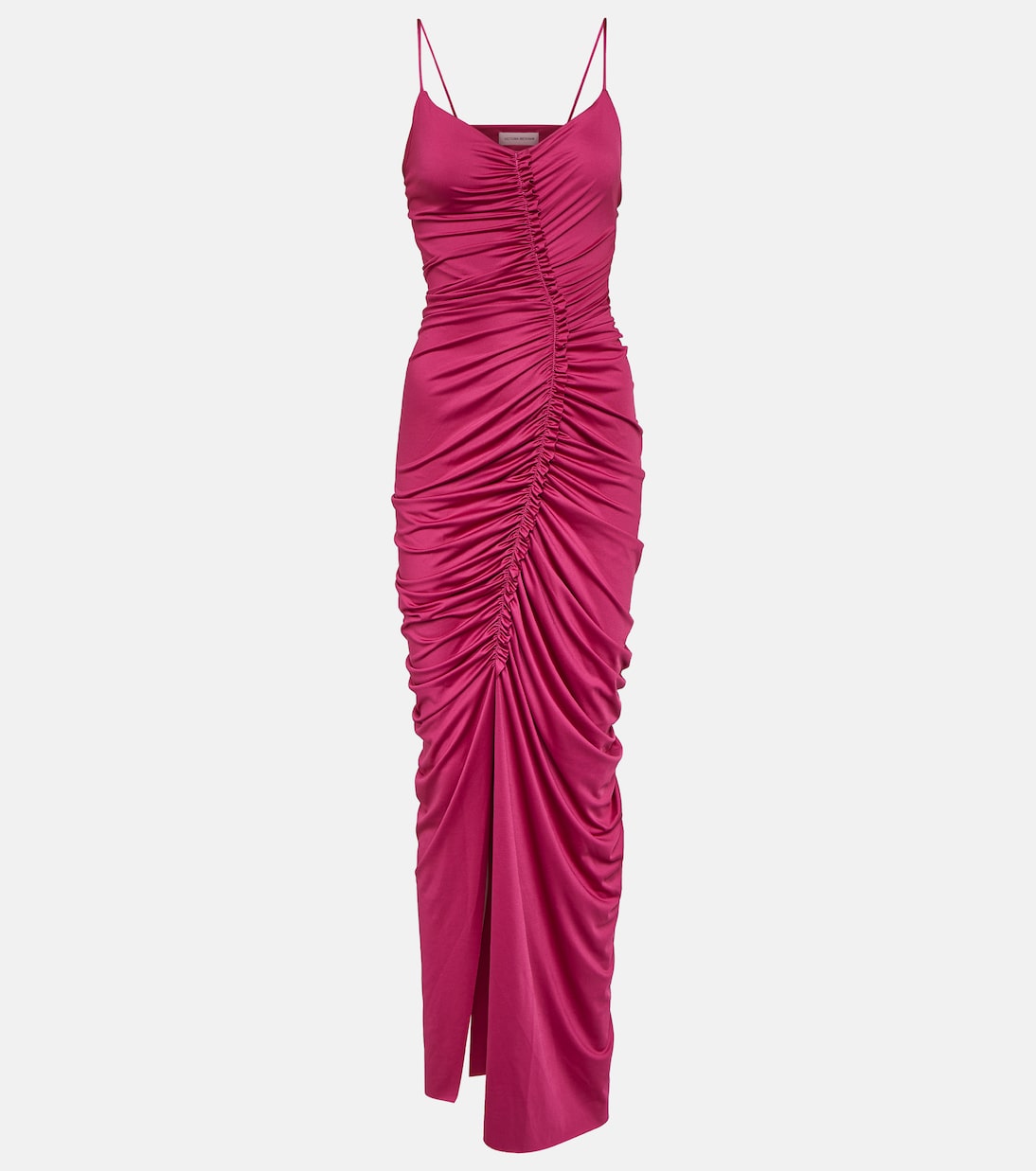 Victoria Beckham ruched jersey maxi dress, pink