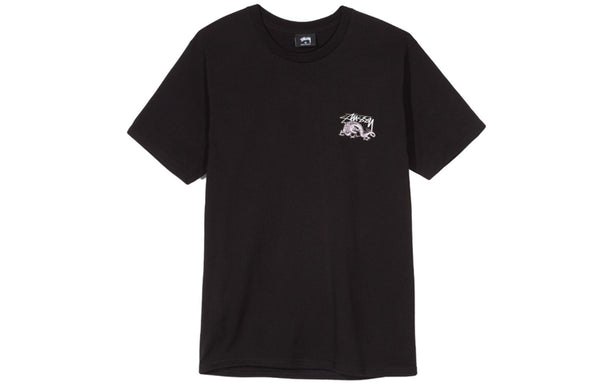 تي شيرت Stussy Dynasty Classic Dragon Printed Short Sleeve للجنسين باللون الأسود، أسود